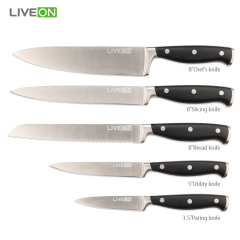 5pcs knife set with block