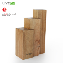 Reddot design award 6pcs hollow handle kitchen knife set with wooden block