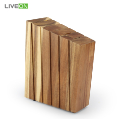 5pcs ABS handle forged kitchen knife set with acacia wooden block