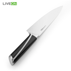 5pcs ABS handle forged kitchen knife set with acacia wooden block