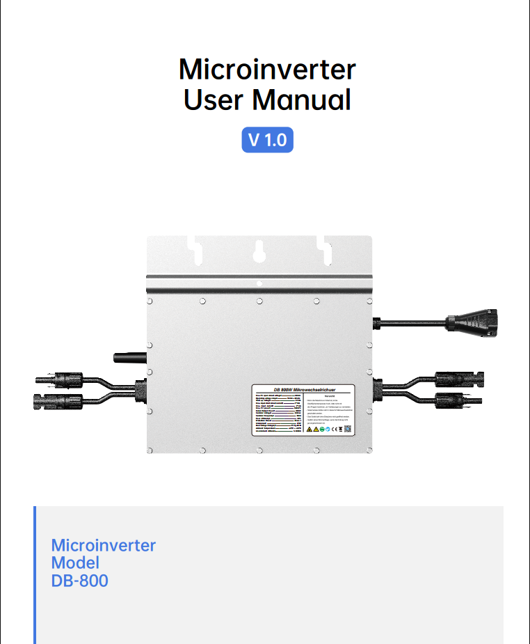 Microinverter ES-800  User Manual English Version
