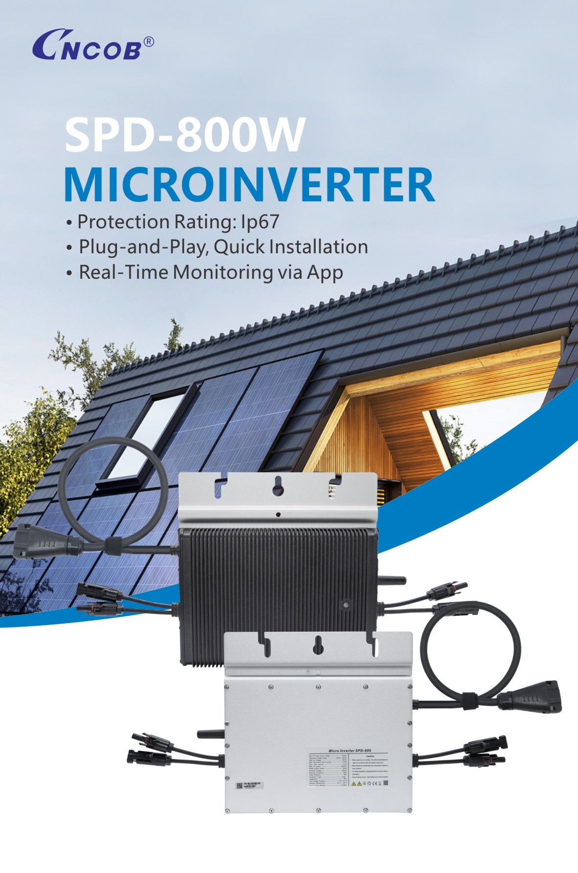 SPD-800 800W Solar On-Grid MicroInverter for Home Solar Generatory Power Plant-1