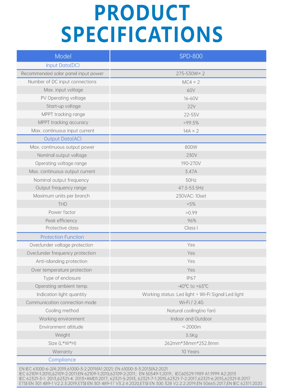 SPD-800 800W Solar On-Grid MicroInverter for Home Solar Generatory Power Plant-10