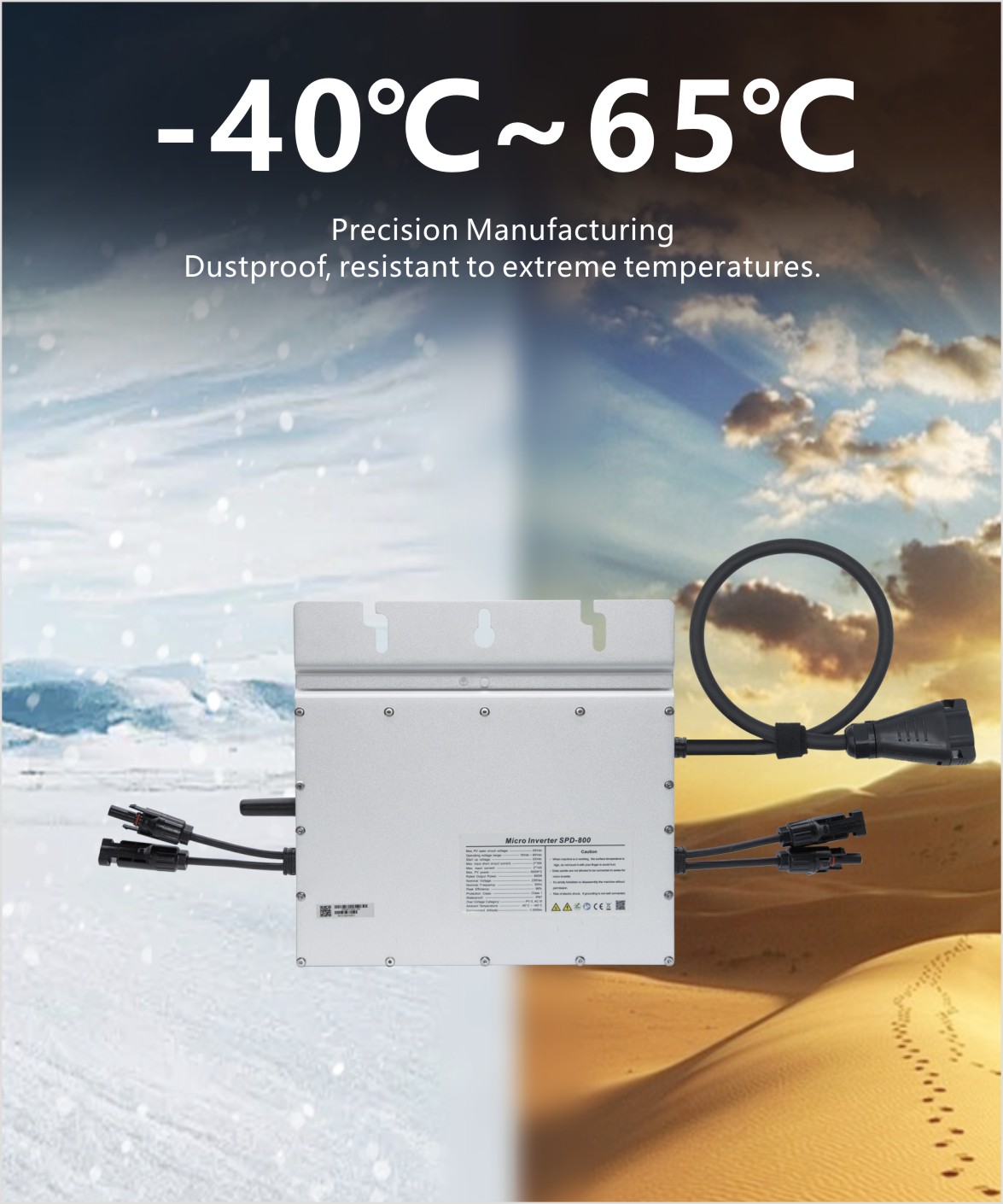 SPD-800 800W Solar On-Grid MicroInverter for Home Solar Generatory Power Plant-3