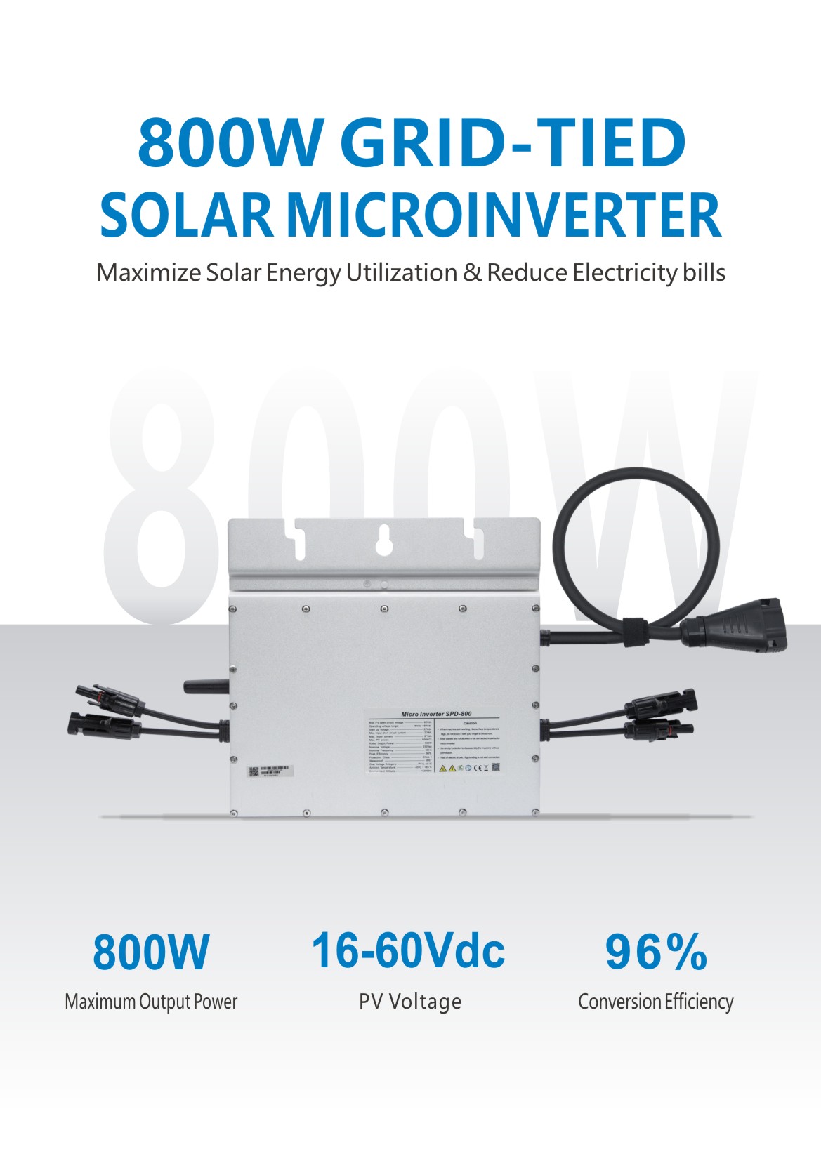 SPD-800 800W Solar On-Grid MicroInverter for Home Solar Generatory Power Plant-5