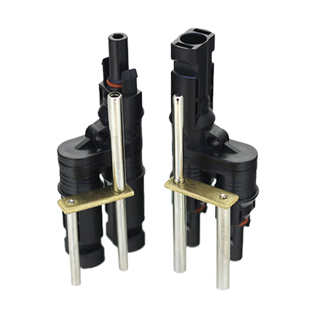 Conector solar fotovoltaico MC4 em formato T ou H compatível com alta corrente IP68 à prova d'água 50A