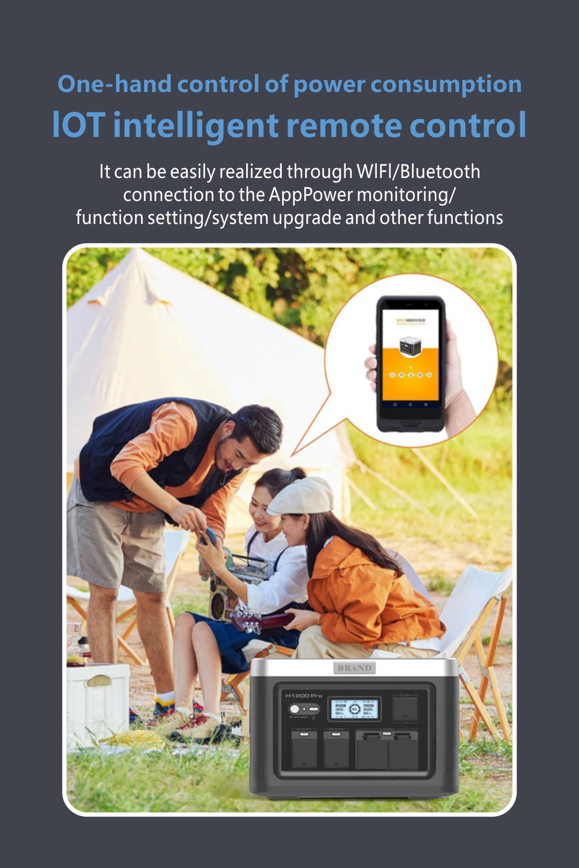PCS Super Fast PV Charging UPS 1200W Solar Portable Power Station - 2