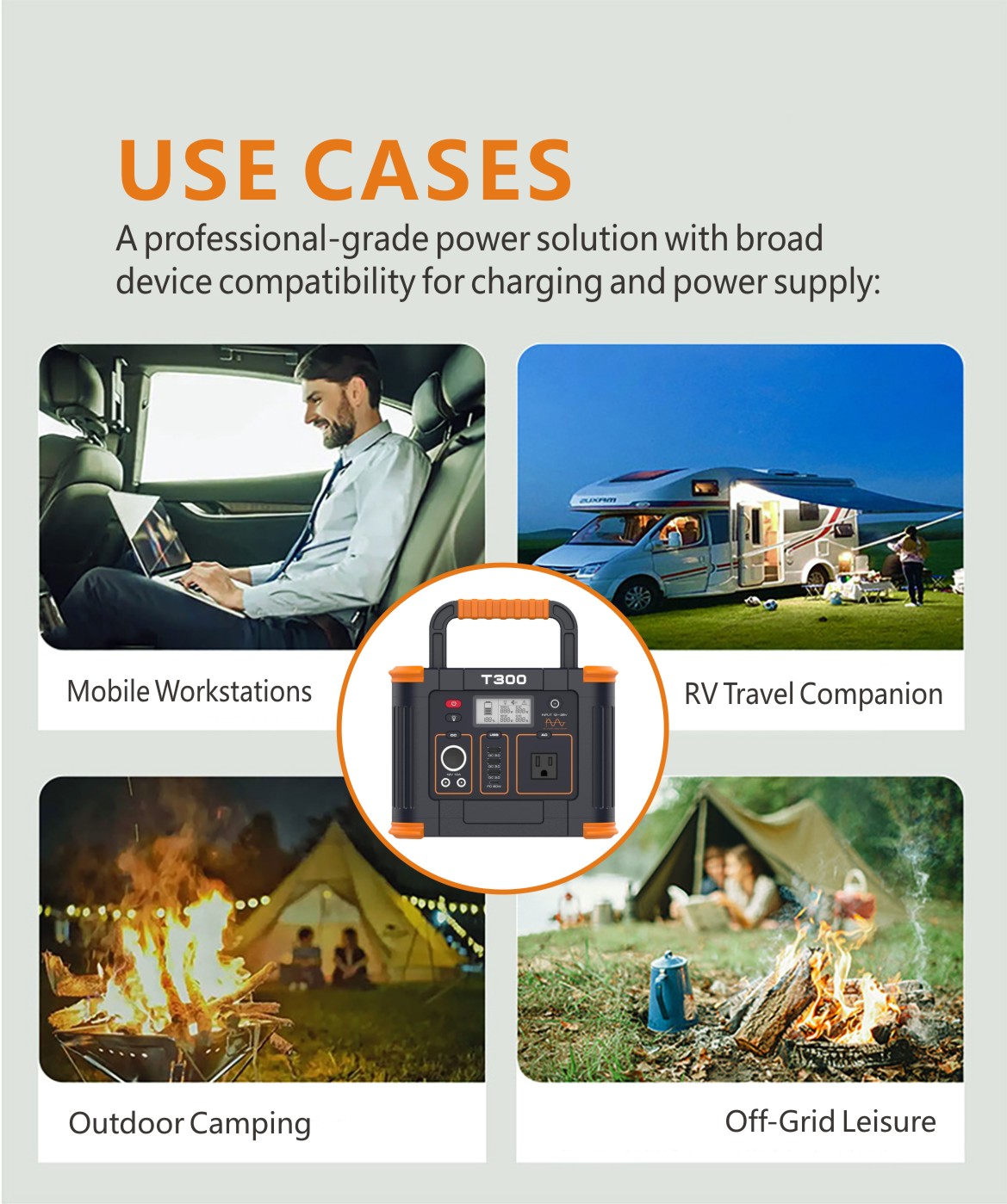PD Fast Charging LiFePO4 300W Outdoor Portable Power Station Description - 7