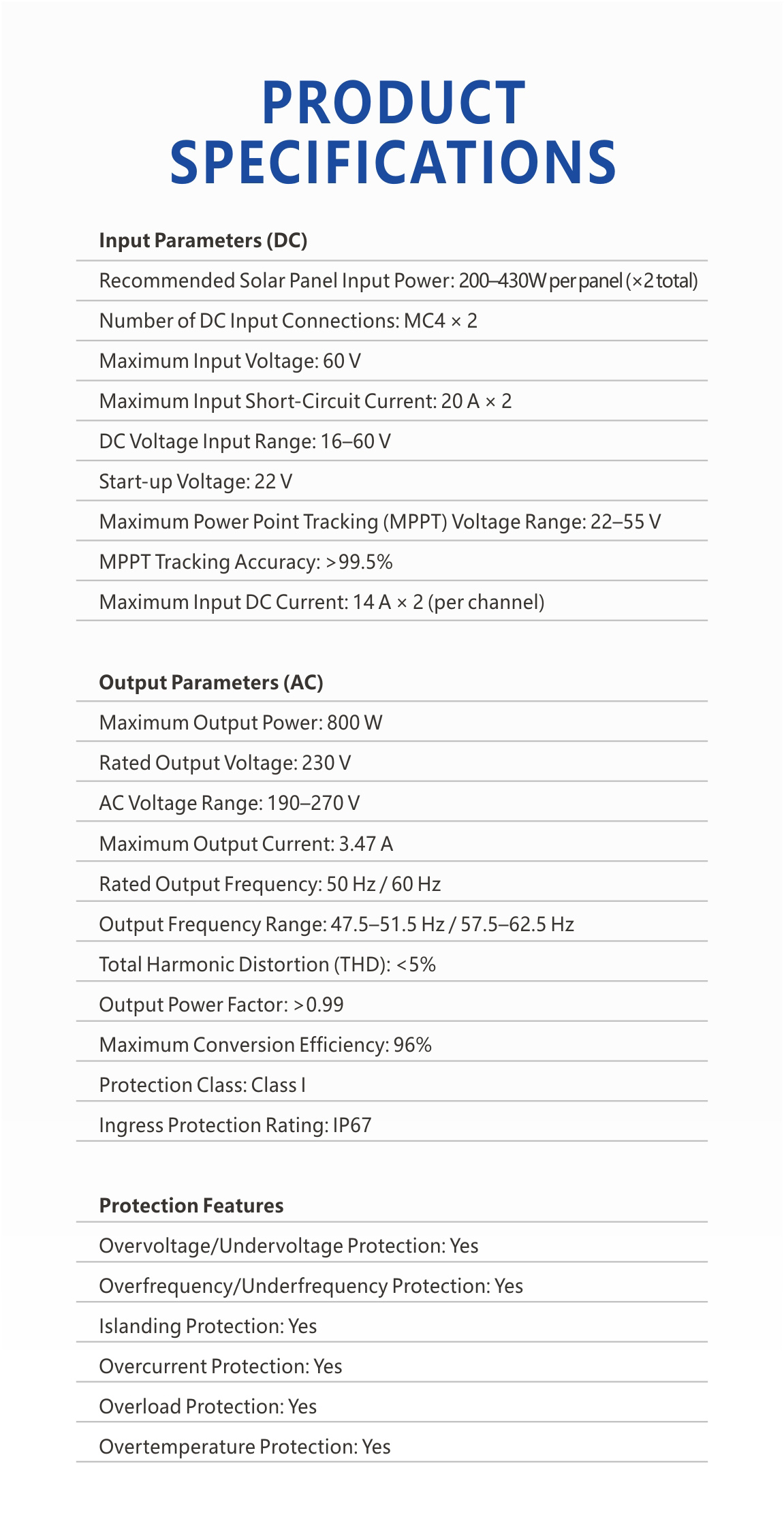 IP67 Plug-and-play 800W Grid-tie Microinverter For Solar Power Plant-11