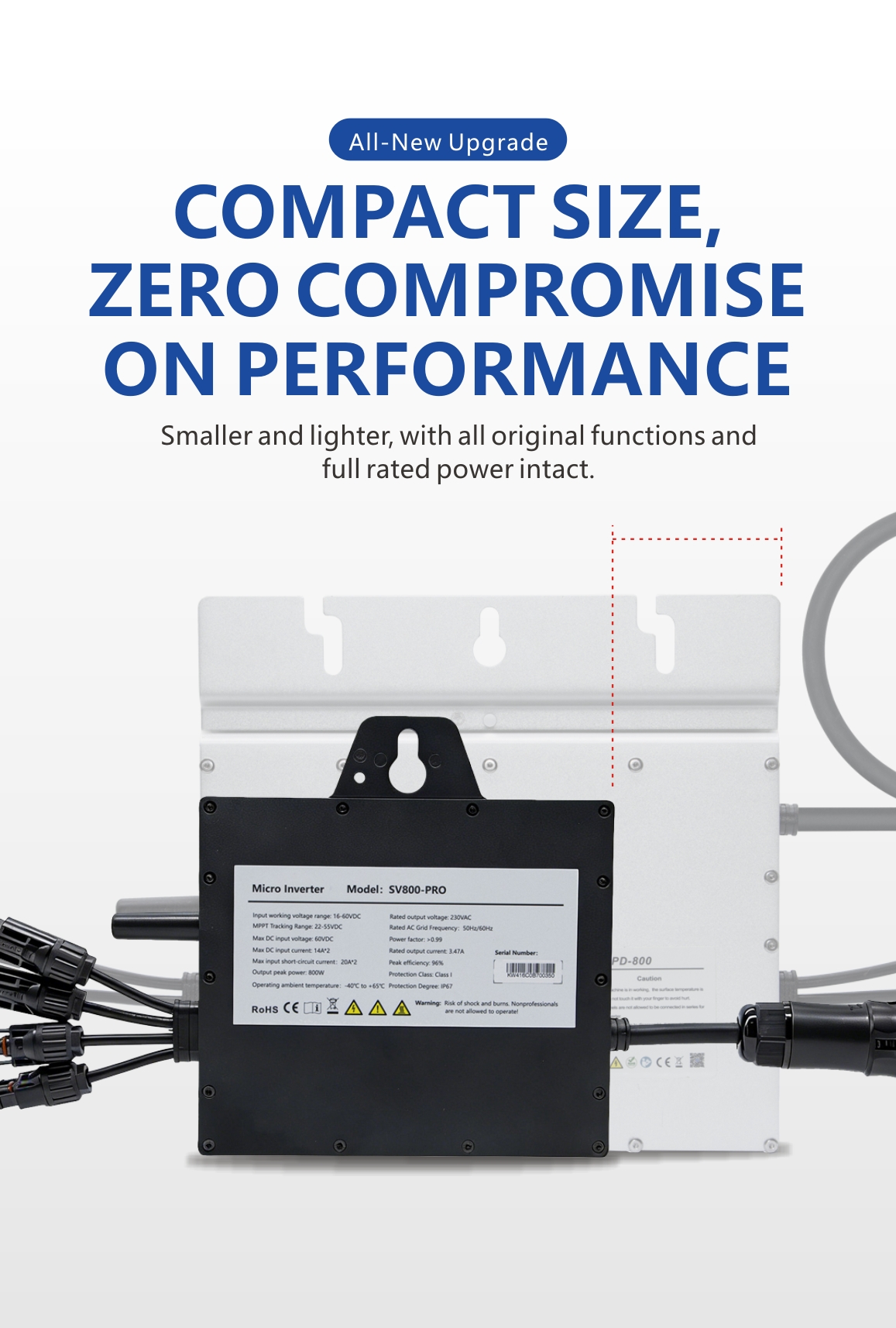 IP67 Plug-and-play 800W Grid-tie Microinverter For Solar Power Plant-3