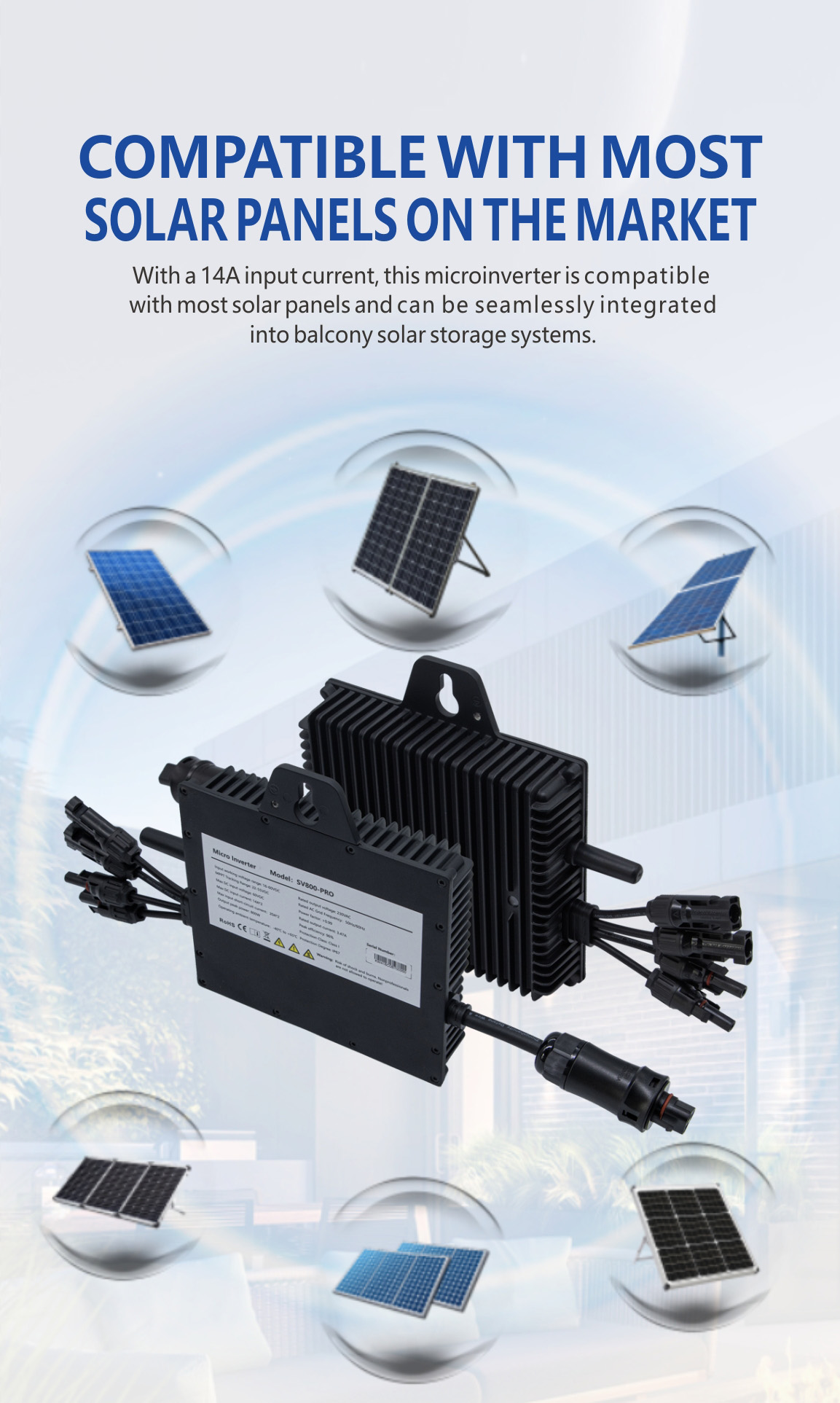IP67 Plug-and-play 800W Grid-tie Microinverter For Solar Power Plant-7