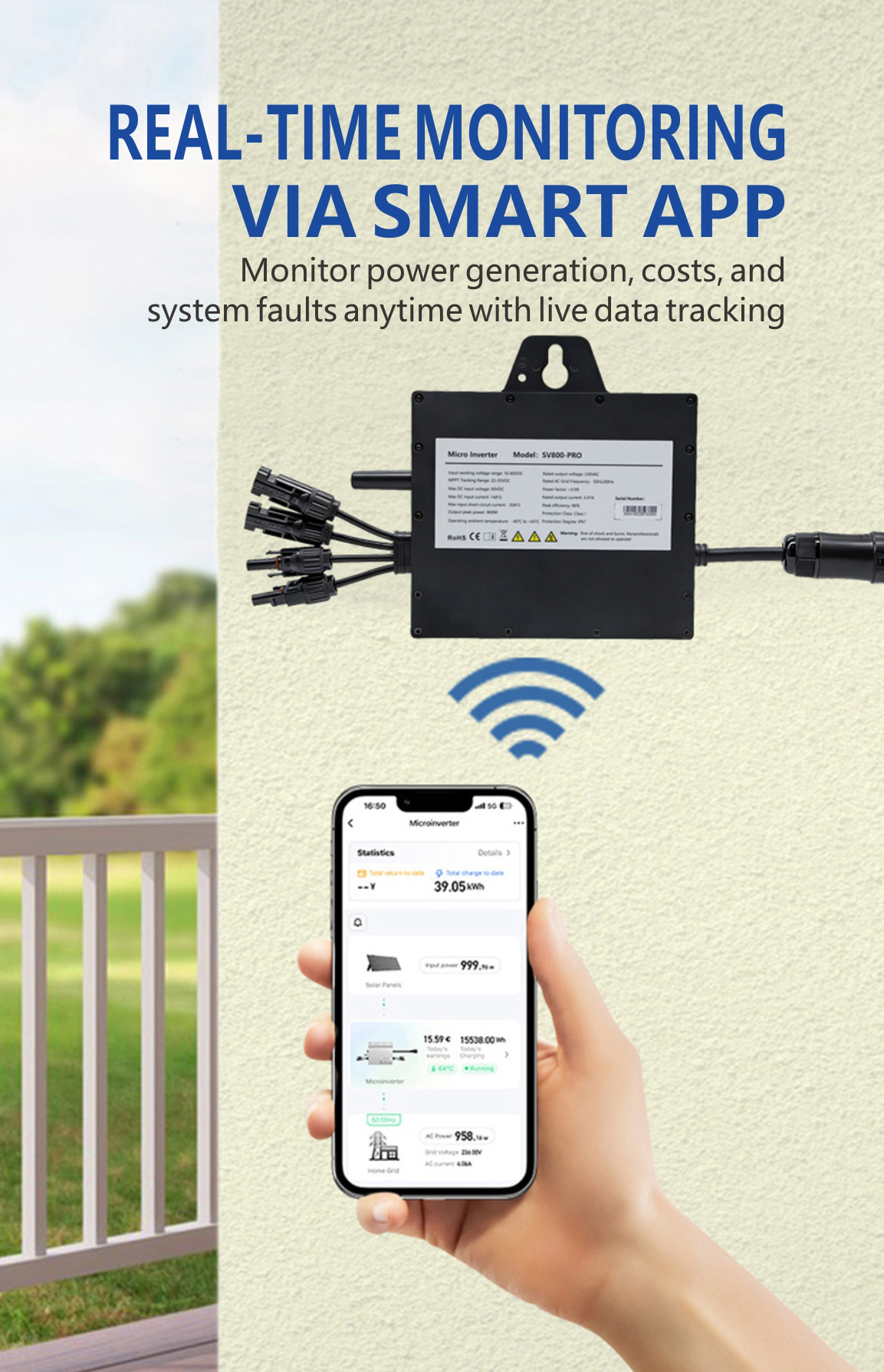 IP67 Plug-and-play 800W Grid-tie Microinverter For Solar Power Plant-8