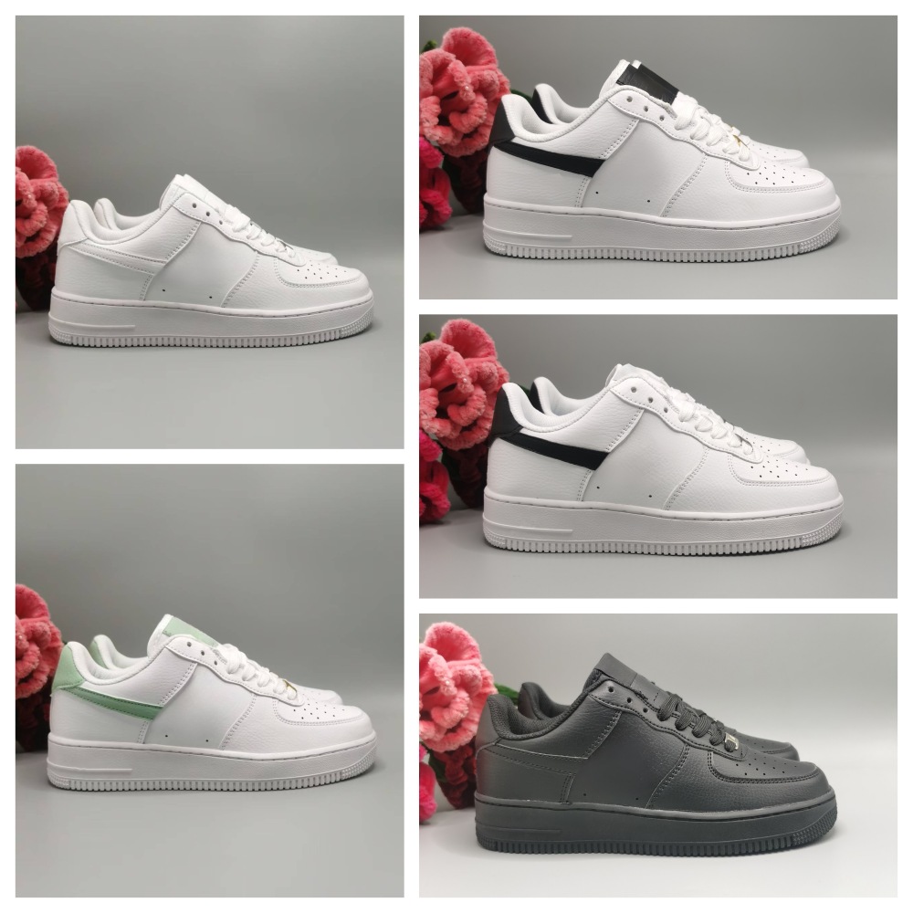 [With Shoe Box] A Air Force 1 White Black Gold White Black Pure White Grey Gold Black Warrior Air Force One Double Groove Low Top Board Shoes