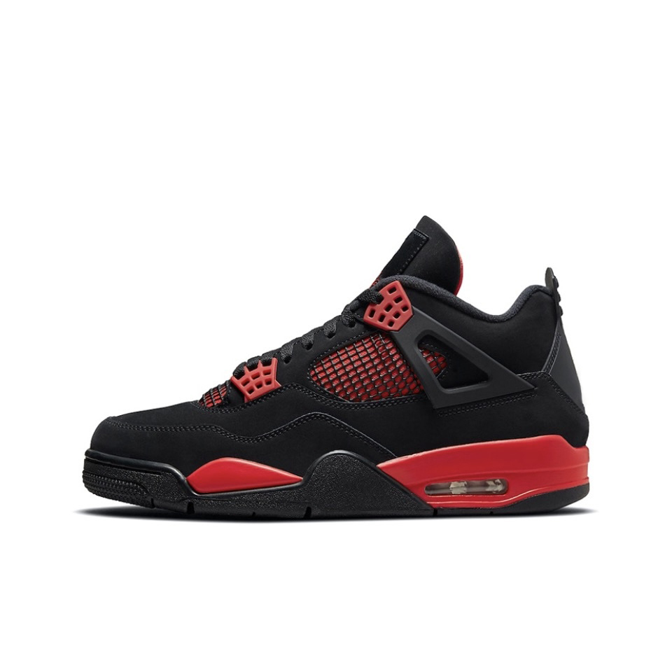 With shoe box: Jordan4  AJ4 Flame Red Hot Lava White Purple White Red Green Fear Black White Oreo sneakers Retro basketball shoes