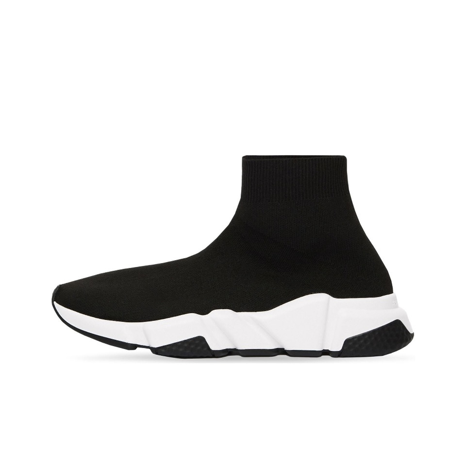 [With Shoe Box]: Speed 1.0 round toe thick soled letter printed high top running shoes