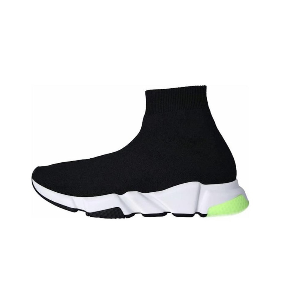 [With Shoe Box]: Speed 1.0 round toe thick soled letter printed high top running shoes