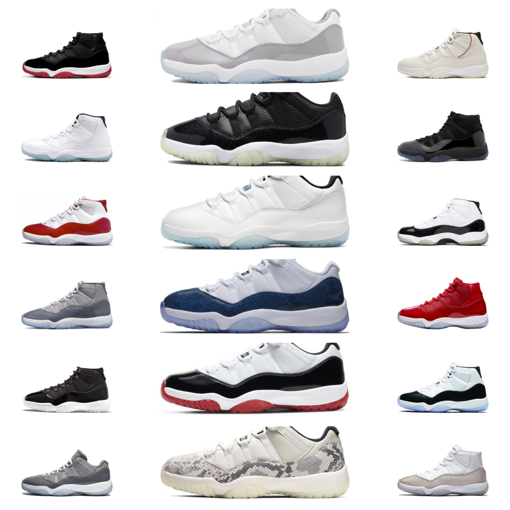 With shoe box:Air Jordan 11 Concord high-low retro basketball shoes for both men and women