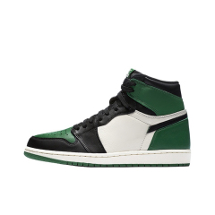 AJ1Mid - Black Green Toe