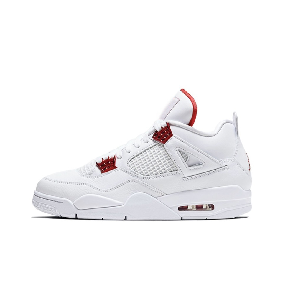 With shoe box: 4 Flame Red Hot Lava White Purple White Red Green Fear Black White Oreo sneakers Retro basketball shoes