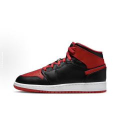 AJ1Mid - Black red