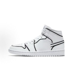 AJ1Mid - Black and white line