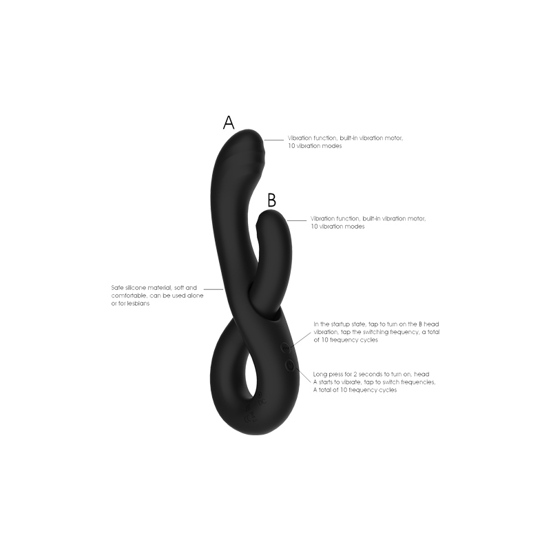 VibrantLove G-Spot Vibrator Dual Stimulation Wand(22.2*12.8*4.6cm)