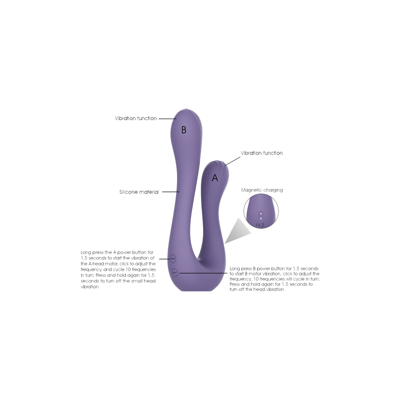 VibrantLove Violet Silicone G-Spot Vibrator(19.2*7.6*4.2cm)
