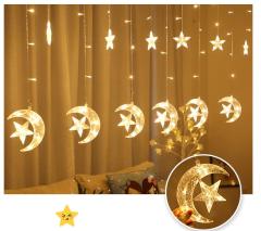 plug-in moon & star Ramadan Eid LED curtain light