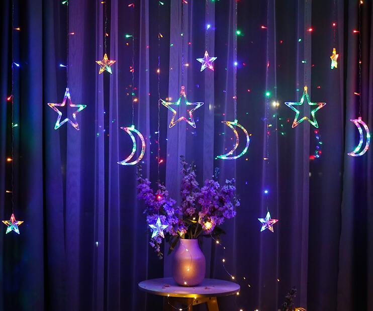 moon and star Ramadan Eid Christmas LED curtain light