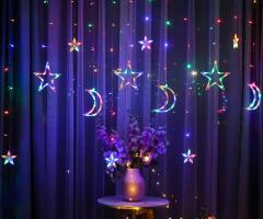 moon and star Ramadan Eid Christmas LED curtain light
