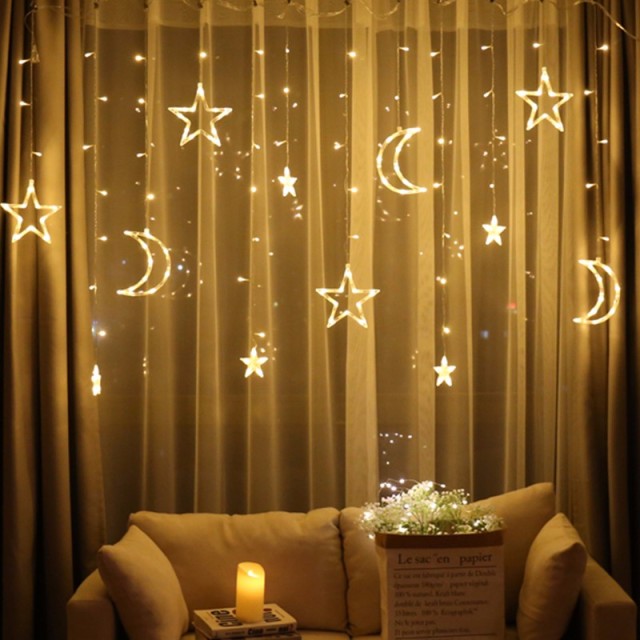 moon and star Ramadan Eid Christmas LED curtain light
