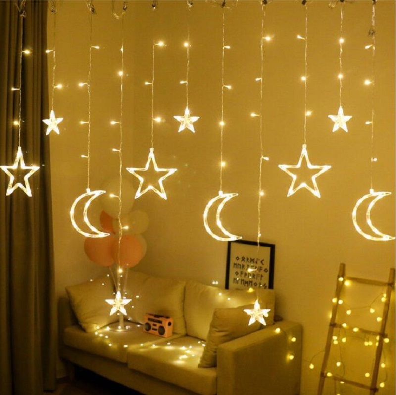 moon and star Ramadan Eid Christmas LED curtain light