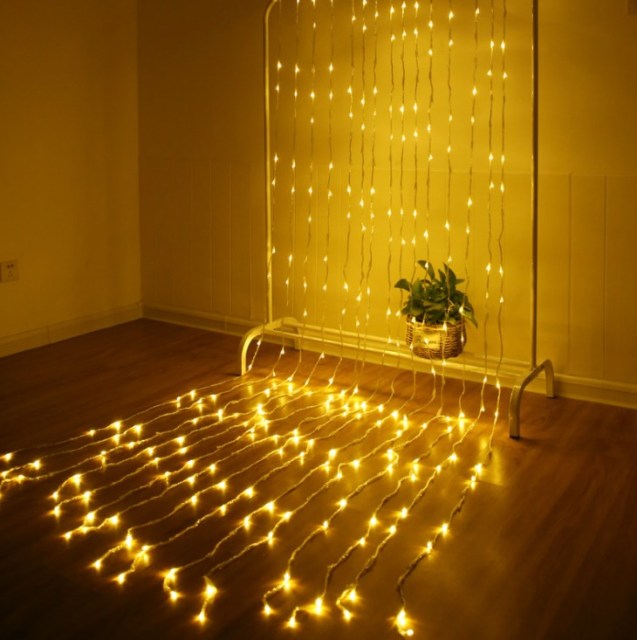 LED waterfall curtain window garland light