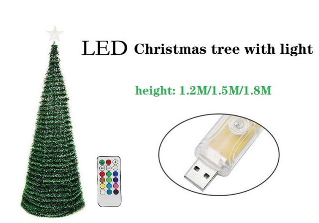 hot selling USB powered/ adapter powered Christmas tree with RGB color changing LED string light