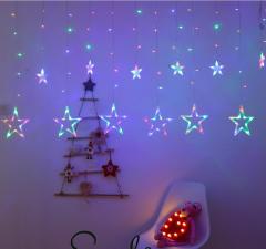 LED star Christmas garland curtain window light