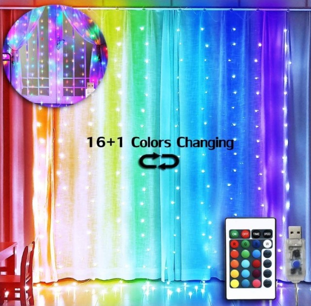 LED RGB 16 colors Christmas garland curtain window light