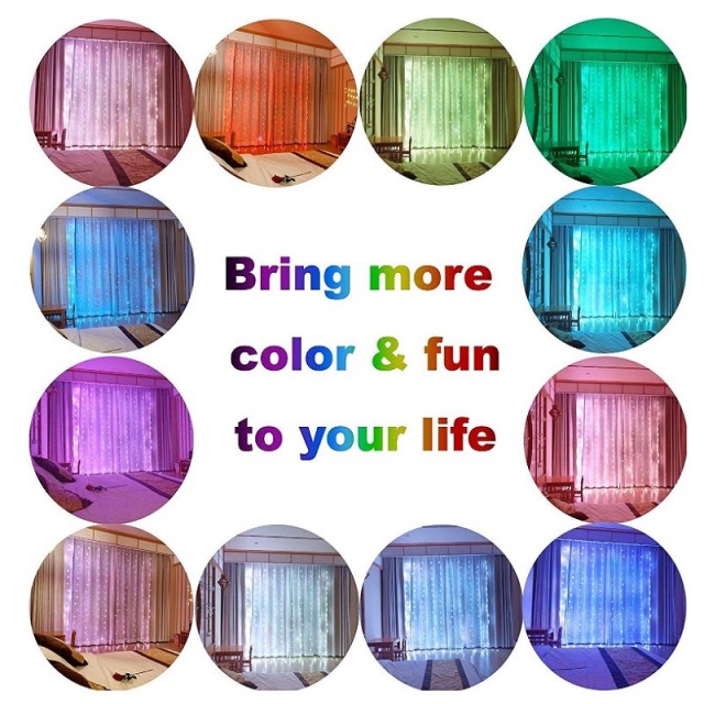 LED RGB 16 colors Christmas garland curtain window light