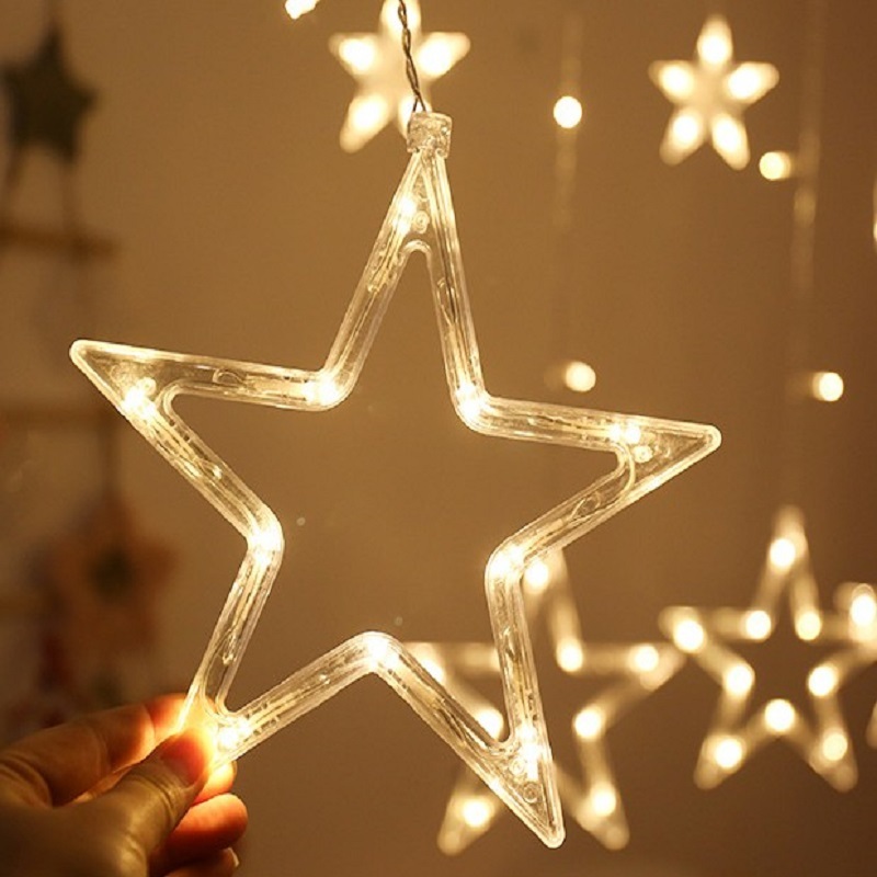 LED star Christmas garland curtain window light