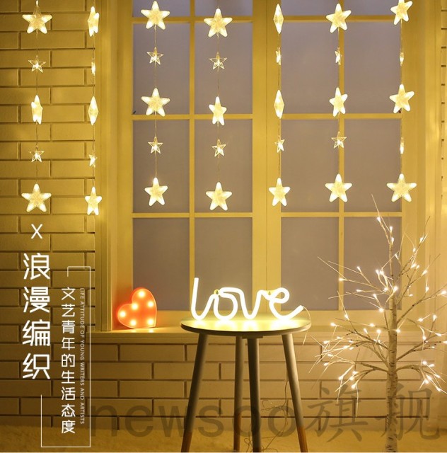 LED star garland curtain/window light