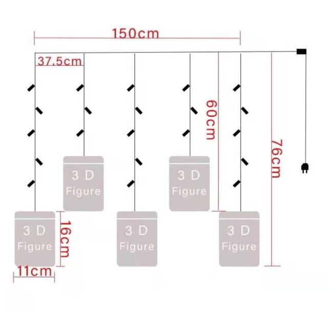 2022 3D LED New Christmas garland curtain window light