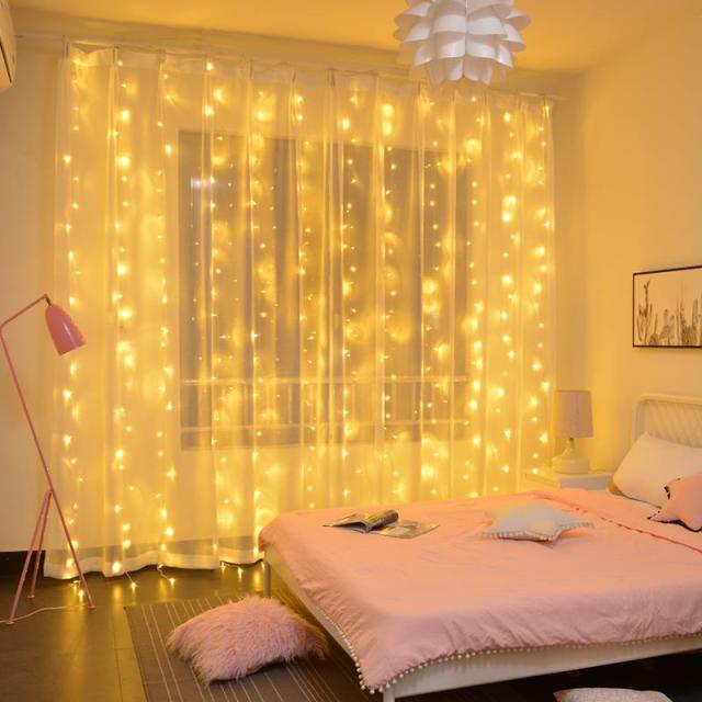 Amazon hot selling 3*3M 300LED garland curtain light