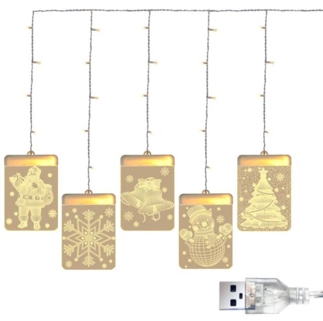 2022 3D LED New Christmas garland curtain window light