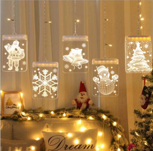 2022 3D LED New Christmas garland curtain window light