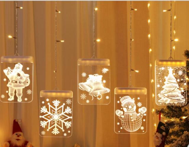 2022 3D LED New Christmas garland curtain window light