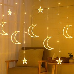moon and star LED curtain garland Ramadan curtain/window light