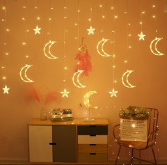 moon and star LED curtain garland Ramadan curtain/window light