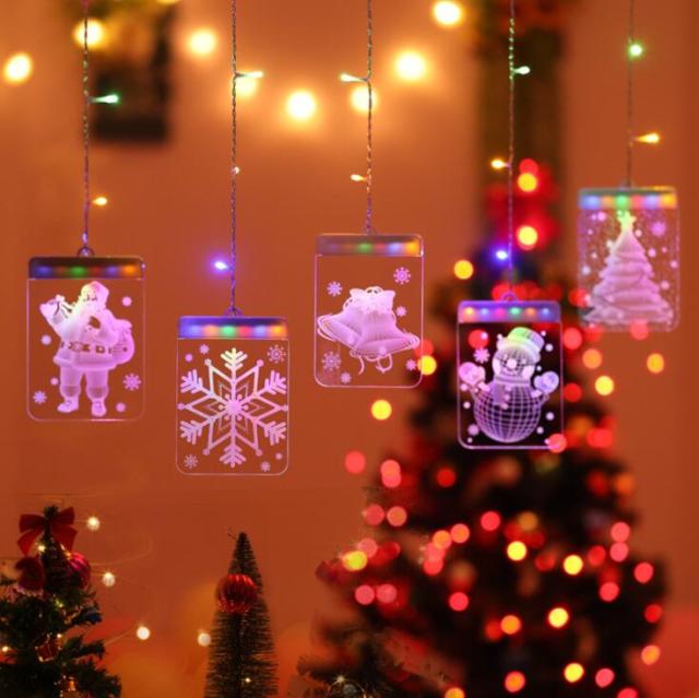 2022 3D LED New Christmas garland curtain window light