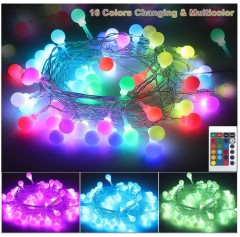 Amazon hot selling 16 colors RGB battery / usb/ adapter powered led globe ball string light