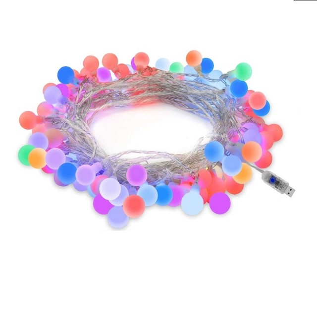 Amazon hot selling 16 colors RGB battery / usb/ adapter powered led globe ball string light