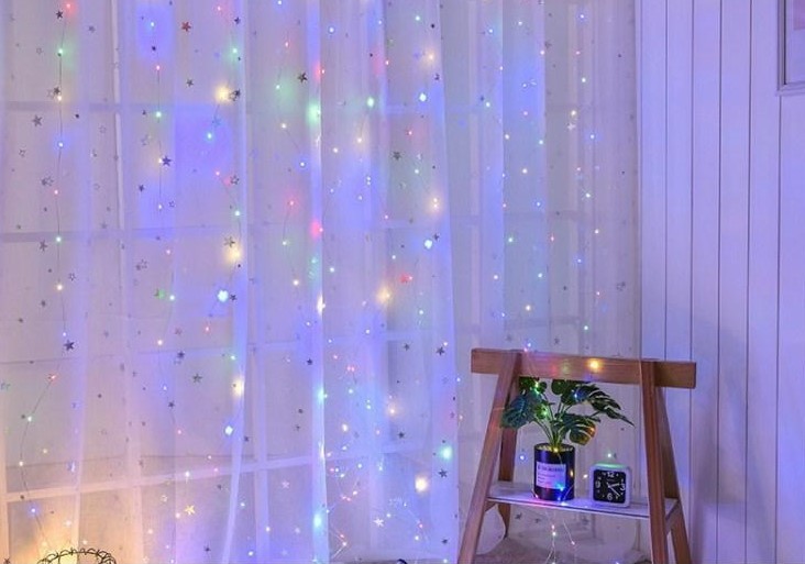 Amazon hot selling 3*3m 300LED USB copper string lights with music/sound control for home party Christmas decoration